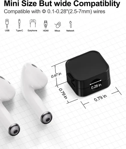 Miniatura 2 de Paquete de 16 organizadores de cables, clips magnéticos para debajo del escritorio, soporte de cables adhesivo fuerte, organizador de cables