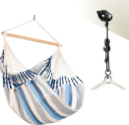 Miniatura 40 de LA SIESTA® - Silla Hamaca Columpio XL King Domingo - Silla Hamaca Colgante Resistente a la Intemperie y a los Desgarros - Silla Hamaca Columpio