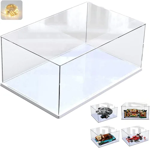 Miniatura 30 de Vitrina de acrílico transparente engrosada para coleccionables Lego 75325, caja transparente de autoensamblaje, gran protección antipolvo con base