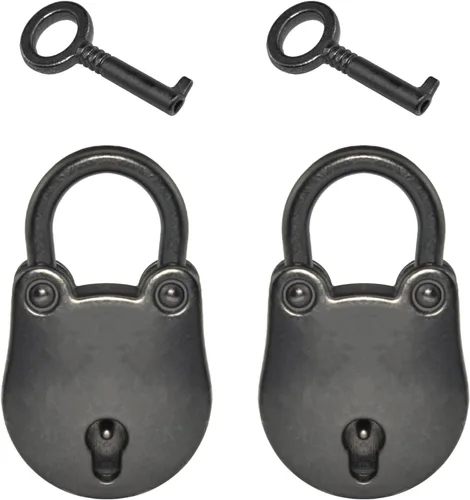 Miniatura 8 de Aifeier ET 2 piezas Mini candado de bronce antiguo en forma de oso con llave para cofre del tesoro, cuaderno de madera, caja de gabinete de maleta