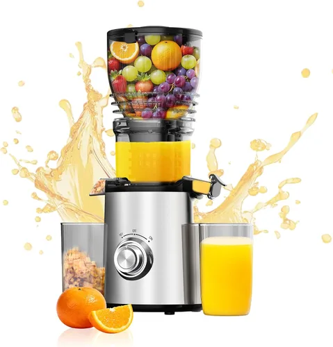 Máquinas exprimidoras de prensa en frío – canal de alimentación de 5.8 pulgadas de ancho, fácil de limpiar, máquinas exprimidores de masticación