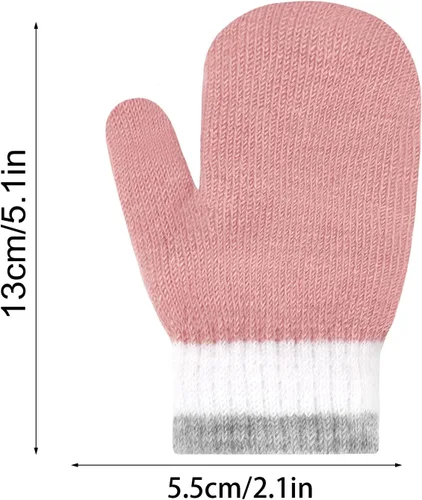 Miniatura 36 de ONESING 5 pares de guantes de invierno negros para bebés y niñas - Guantes cálidos para recién nacidos