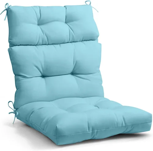 EAGLE PEAK Cojín Acolchado para Silla de Patio con Respaldo Alto para Exteriores/Interiores, Juego de 1, 46'' x 22'', Azul Claro