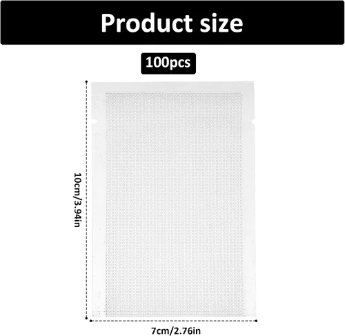 Miniatura 2 de Jeffdad 100 bolsas gruesas selladoras al vacío, bolsas selladoras al vacío pequeñas de 2.7 x 3.9 pulgadas para almacenamiento de alimentos, bolsas