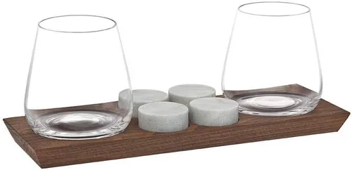 Miniatura 5 de Godinger Vasos de whisky, vasos para beber, vasos de bar, copas de vino, vasos sin tallo y rocas escalofriantes Juego de barras de whisky en bandeja