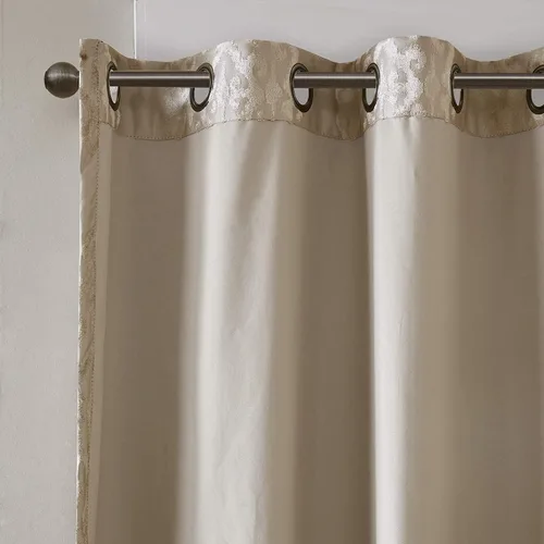 Miniatura 3 de Sun Smart Mirage - Cortina opaca para ventana (100 % de eliminación de luz), tela tejida de estilo jacquard, patrón damasco, con ojales, 50 x 84