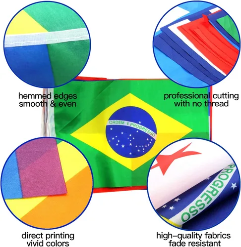 Miniatura 3 de Anley Banderas de cadena de 23 países de América Latina – Surtido de banderas latinas para patrimonio del mes hispano, eventos internacionales