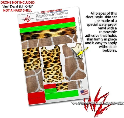 Miniatura 4 de Paquete de 2 calcomanías para DJI Ryze Tello Drone de piel fractal de leopardo no incluido