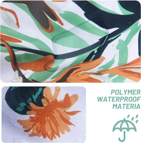 Miniatura 5 de Cortina de ducha verde floral (72 x 72 pulgadas), cortinas de ducha con hojas tropicales de flores, juego de cortina de ducha de tela de poliéster