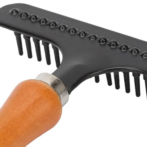 Miniatura 9 de Rastrillo portátil de acero inoxidable para alfombras de mano, rastrillo de limpieza de peluquería para peluquería para salón de belleza