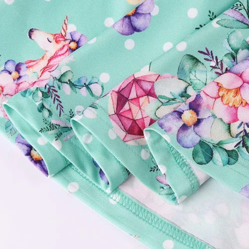 Miniatura 5 de LaBeca - Vestido sin mangas o de manga larga para niñas, vestidos casuales con diseño de unicornio o sirena para niñas pequeñas o grandes