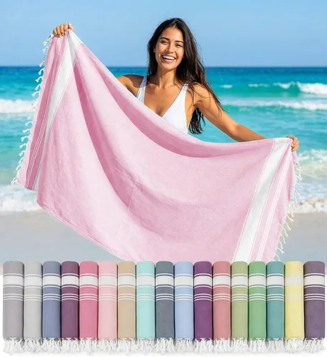 Miniatura 57 de LANE LINEN - Paquete de 4 toallas de playa de gran tamaño, toalla de piscina prelavada, extragrande, de secado rápido y sin arena, toalla de viaje