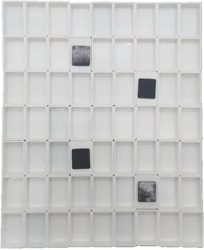 Sartenes de acuarela con rayas magnéticas, 100 bandejas vacías de plástico blanco completo para pintura al óleo de acuarela o caja de lata de viaje,