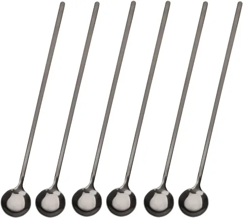 Miniatura 21 de 6 cucharas de café negras, cucharas de café espresso de acero inoxidable 18/8, mini cuchara de té Vogue de 5.2 pulgadas, cuchara pequeña agitadora