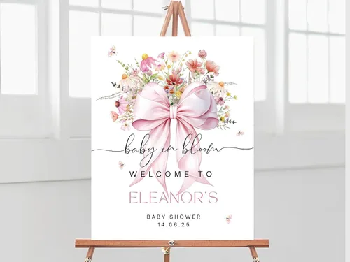 Miniatura 17 de Letrero de bienvenida personalizado de mariposa para baby shower, letrero de mariposa floral para baby shower, letrero con nombre personalizado