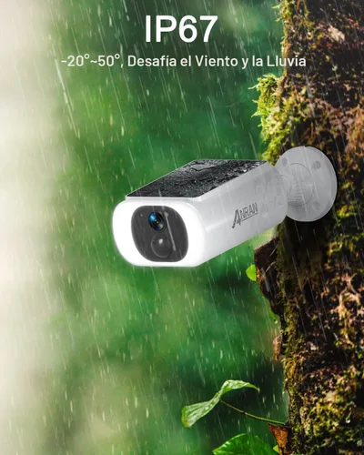 Miniatura 6 de ANRAN Cámaras de seguridad solar 2K inalámbricas para exteriores, cámara de vigilancia WiFi de 2.4 GHz, cámara para exteriores para seguridad