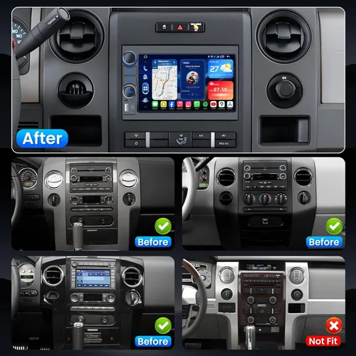 Miniatura 2 de [4Core 64GB ROM] Radio de coche para Ford F150 2004-2008: 7 '' HD pantalla táctil estéreo con Carplay inalámbrico Android GPS Bluetooth 5G WiFi FM