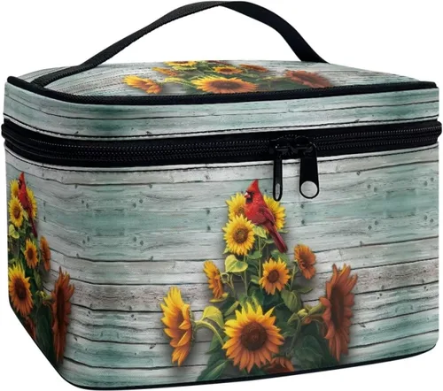Miniatura 41 de 60S Groovy Hippie Flower Pink Pattern Travel Makeup Bags for Women Portable Tote Cosmetic Case with Carry Handle Toiletry Accessories Storage