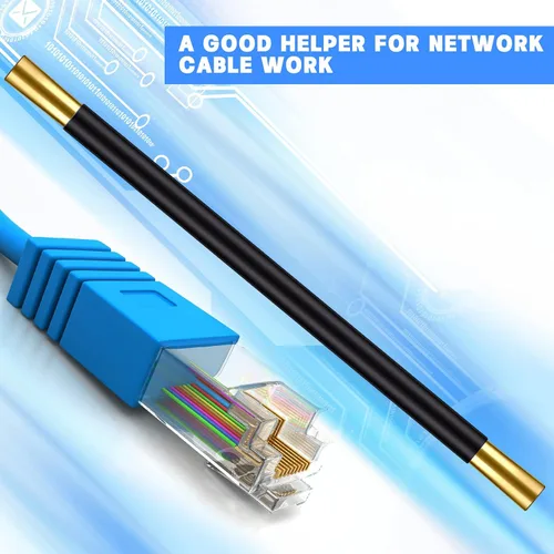 Miniatura 4 de Herramienta para desenroscar cables de red, separadores de alambre trenzado de doble cabeza para CAT5 CAT5e CAT6 CAT7 y teléfono (negro, 1 pieza)