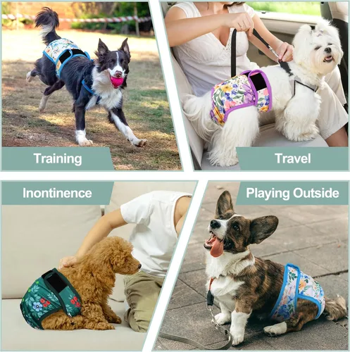 Miniatura 138 de Pañales lavables para perros, para hembras caninas, reutilizables, para periodo de celo, altamente absorbentes, para incontinencia, con broches