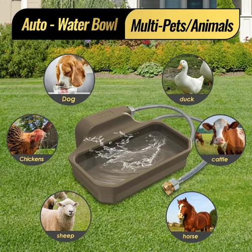 Miniatura 7 de Dispensador automático de agua de 135 onzas para perros grandes, dispensador de agua patentado para perros al aire libre, alimentador automático