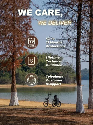 Miniatura 9 de Full Suspension Folding Electric Tricycle for Adults, Aluminum Alloy, Torque Sensor, 20MPH 100Miles 20×3 inch Fat Tire Electric Trike, 1200W 48V