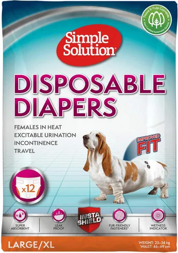 Miniatura 12 de Simple Solution Pañales para perros desechables, 12 unidades, M