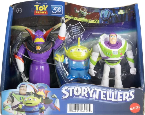 Miniatura 6 de Mattel Disney Pixar Storytellers Story Intergalactic - Paquete de 3 figuras de acción, 4 pulgadas a escala Buzz Lightyear, Zurg & Alien Posable Toys