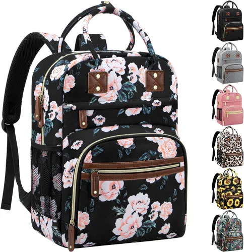 Miniatura 22 de Tenot Mochila de Pañales para Mujeres con Cambiador, Bolsa de Bebé con Bolsillos Aislados, Bolsas de Pañales Multifuncionales para Niña y Niño, Gris
