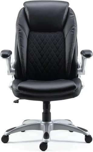 Miniatura 7 de Staples Mcallum Silla ergonómica de oficina ejecutiva y gerente, silla giratoria de escritorio con ruedas, altura ajustable, cuero regenerado