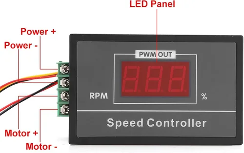 Miniatura 2 de 6-60V 30A PWM DC Motor Controlador de velocidad Regulador digital Pantalla de interruptor de velocidad variable Control LED Placa de circuito