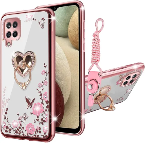 Miniatura 10 de Funda para Samsung Galaxy A12, A12 Samsung Phone Case para mujer con purpurina de cristal suave TPU transparente de lujo Bling Funda protectora