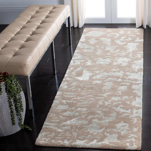 Miniatura 12 de SAFAVIEH Soho Collection SOH525B - Alfombra cuadrada de lana de primera calidad, hecha a mano, color gris topo y azul claro, 6 pies Gris pardo/azul