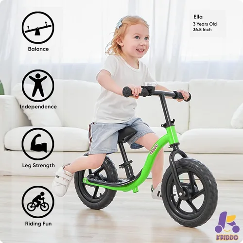 Miniatura 2 de KRIDDO Bicicleta de Equilibrio para Niños Pequeños de 2 Años, Edad de 24 Meses a 5 Años, Bicicleta de Empuje Interactiva de Aprendizaje Temprano