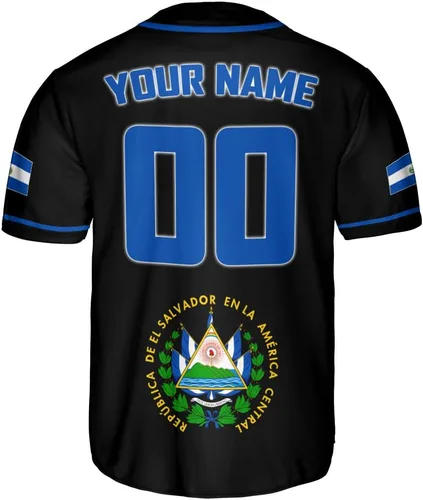 Miniatura 3 de MonkeyVan Camiseta de béisbol de El Salvador personalizada con la bandera de El Salvador, Orgullo salvadoreño, orgullo de El Salvador, para hombre
