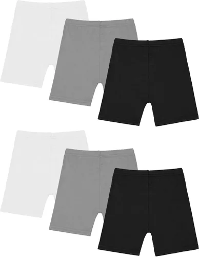 Resinta - Paquete de 6 pantalones cortos de ciclista para niñas pequeñas, pantalones cortos de seguridad para bailar