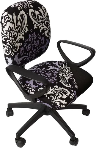 Miniatura 9 de Melaluxe Funda para silla de oficina de computadora, funda universal protectora y elástica para silla giratoria elástica Flor negra
