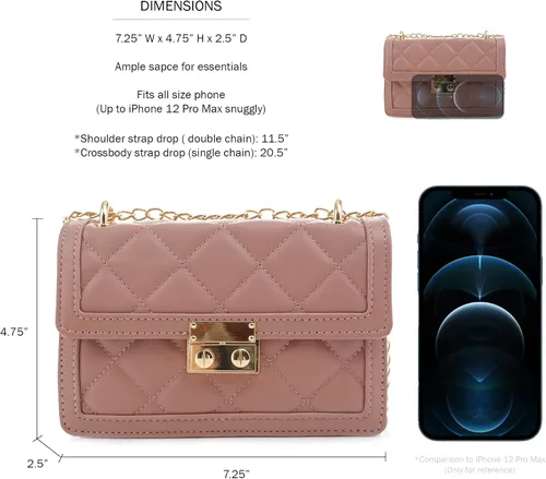 Miniatura 3 de SG SUGU Pequeño bolso cruzado acolchado, mini bolso de hombro de diseñador de moda, cartera de teléfono para mujer