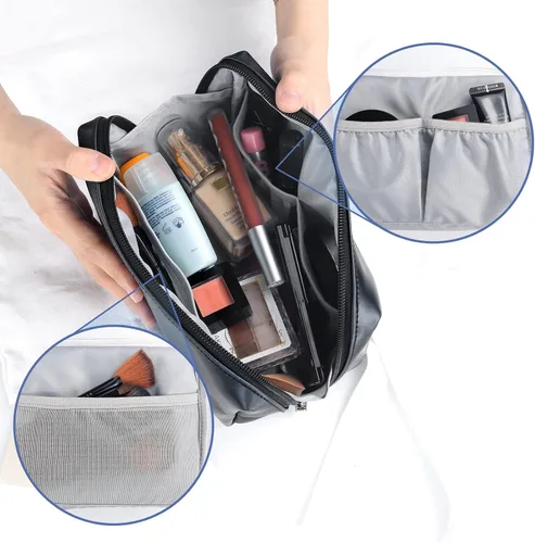 Miniatura 3 de Aosbos Bolsa de Cosméticos Neceser de Maquillaje para Mujeres, Bolsa de Cosméticos Impermeable para Viaje, Bolsa de Maquillaje para Bolso, Azul Azul