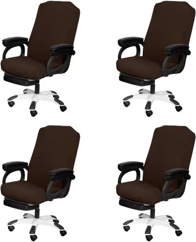 Miniatura 30 de SARAFLORA Paquete de 2 fundas para sillas de oficina, fundas elásticas para sillas de escritorio, fundas extraíbles para silla de oficina con Negro
