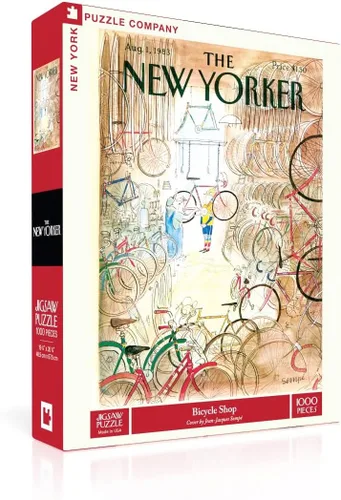New York Puzzle Company - Tienda de bicicletas New Yorker - Rompecabezas de 1000 piezas para noches de juego familiar por Jean-Jacques Sempé Tienda
