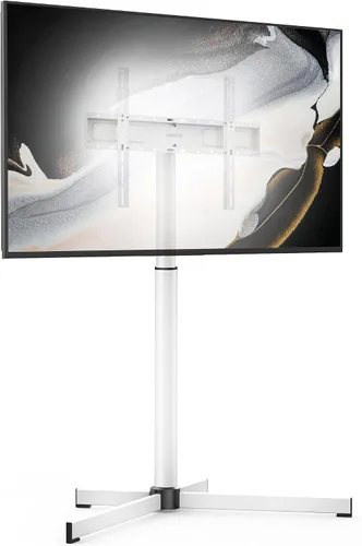AOKCOS Soporte de TV minimalista para televisores de 32 a 65 pulgadas de hasta 88 libras, soporte giratorio de suelo para TV en altura ajustable,