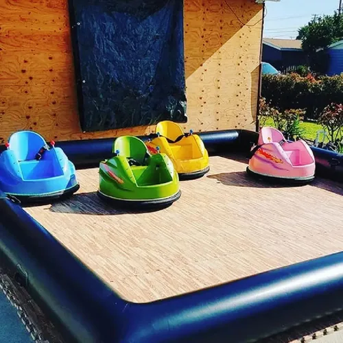 Miniatura 4 de Pista de carreras de coches de choque inflable adecuada para que los niños jueguen, solo tubo, fondo no incluido (Negro1-10 * 10 pies)