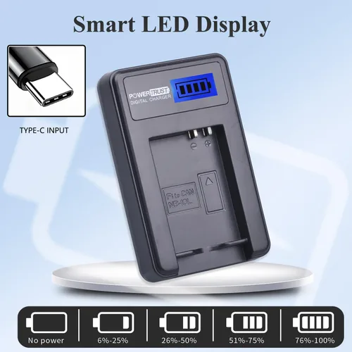 Miniatura 5 de Paquete de 2 baterías de cámara NB-10L y cargador USB LCD para Canon G1X G15 G16 SX40HS SX50HS SX60HS SX40 SX50 HS
