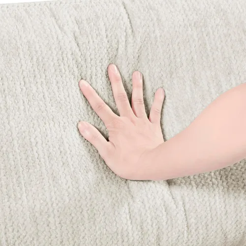 Miniatura 13 de Lexicon Sofá modular de 120 pulgadas, sofá modular de microfibra de gran tamaño de 4 plazas en forma de L, 6 almohadas decorativas y arreglo Beige
