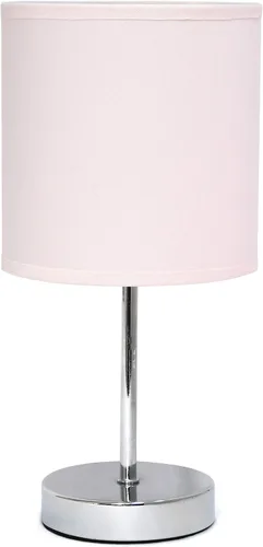 Miniatura 27 de Simple Designs LT2007-HPK-LB Lámpara de mesa básica cromada para sala de estar, mesita de noche, escritorio, encimera, rosa intenso, con bombilla