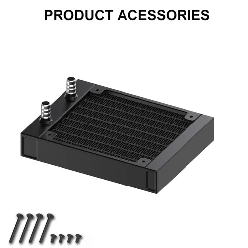 Miniatura 6 de Clyxgs Radiador de refrigeración por agua, radiador intercambiador de calor de aluminio de 12 tubos con tubo para PC CPU, computadora, sistema