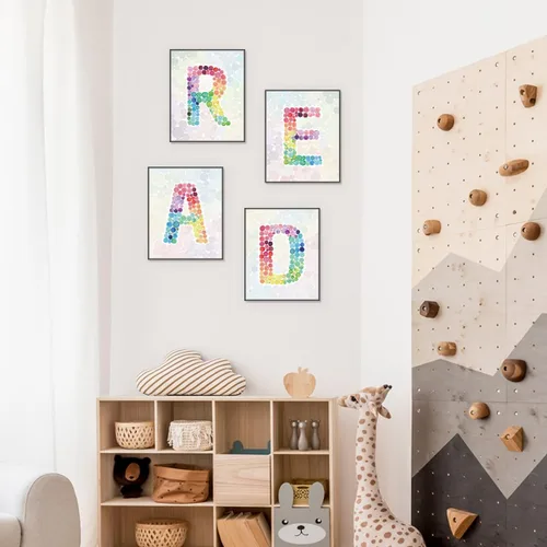 Miniatura 4 de PLKMN Decoración para el aula, letrero de lectura en colores pastel arcoíris para niños, decoración de sala de lectura, rincón de lectura