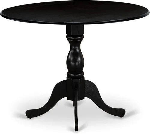 Miniatura 5 de East West Furniture DMSI3-ABK-48 - Juego de mesa de comedor de 3 piezas para espacios pequeños que contiene una mesa de comedor redonda con gotas
