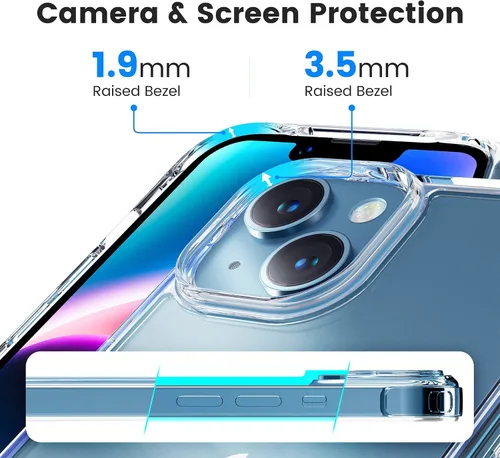 Miniatura 3 de Mkeke para Funda de iPhone 14 para iPhone 13 Funda Transparente Claro Amortiguadores de Choque Fundas para iPhone 13/14 Funda de Teléfono